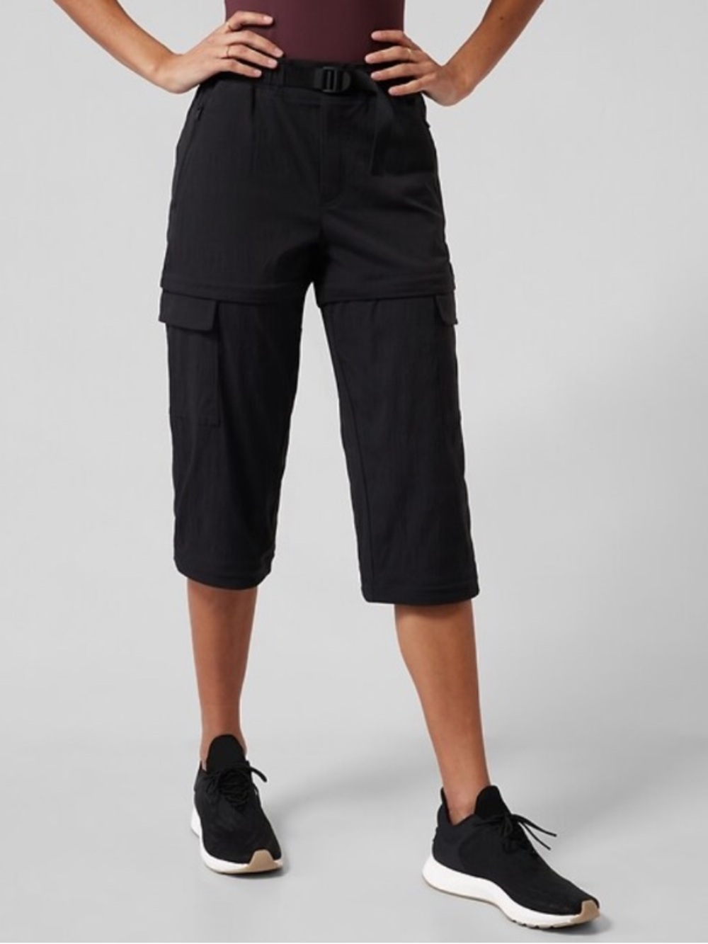 Athleta 3 in 1 Black Belted Trekkie Convertible Hike Pants Size 6 - Picture 7 of 16